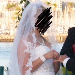Cathedral lace wedding veil